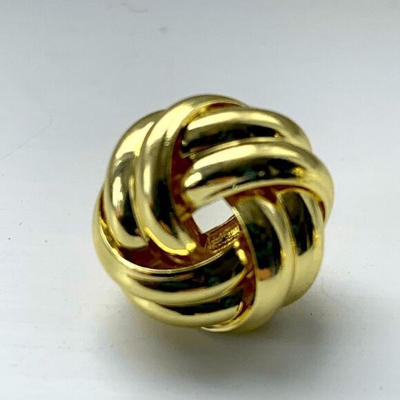 Petite Gold Tone Love Knot Studs – Polished, Lightweight, Minimalist Earrings - Picture 3 of 7